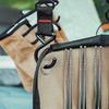 Portable Camping Utensil Storage Bag, Roll Up Cutlery Organizer Pouch with Hanging Hooks, Outdoor Travel Cookware Bag for Picnic BBQ Hiking, Khaki (Ba