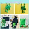 Cute Green Frog Plush Shoulder Bag For Women Cartoon Character Crossbody Purse With Zipper Closure