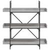 Vidaxl 3-Tier Bookshelf, Sonoma Grey Oak, 100X33X108.5 Cm