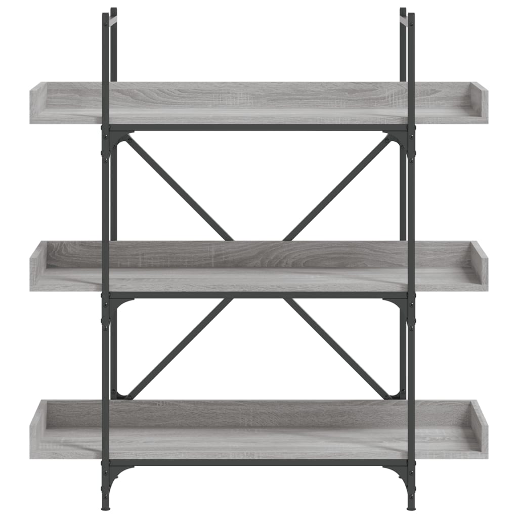 Vidaxl 3-Tier Bookshelf, Sonoma Grey Oak, 100X33X108.5 Cm