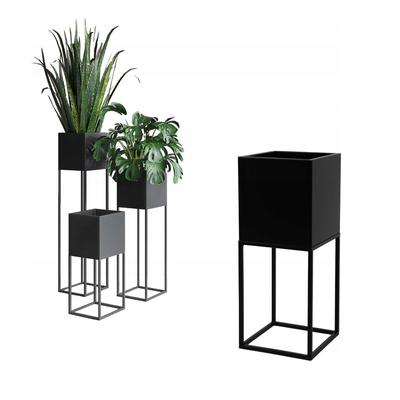 FLOWERPOT Black Metal Flowerpot Cover Loft Lorient 19x19x47cm