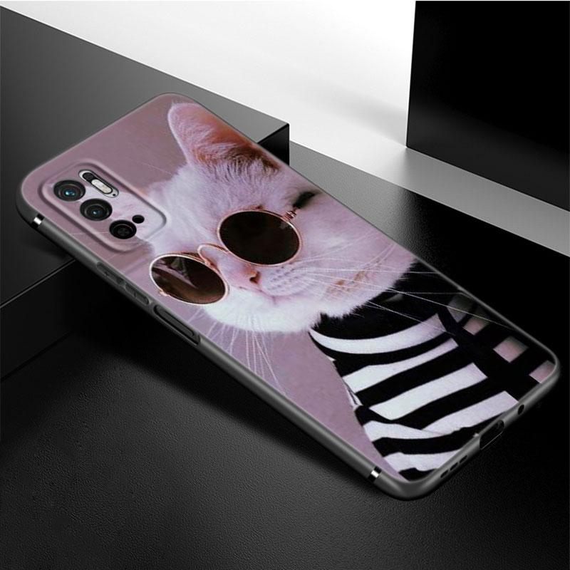 Funny Cat Dog Phone Case For Xiaomi Redmi Note 11 10 9 8 Pro 11T 5G 10T 10S 9S 9T 9i 9C 9A 8T Soft TPU Black Cover Coque Funda