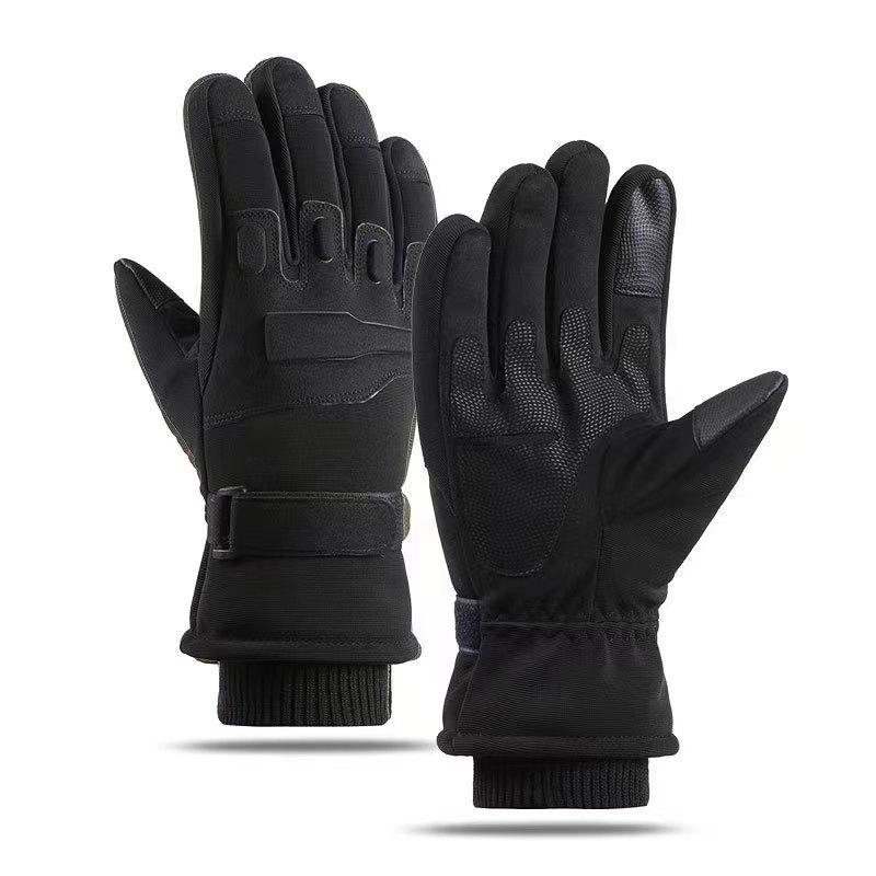 Winter Racing Gloves Men's Plus Velvet Warm Non Slip  Waterproof  Wear Resistant Touch Screen  Anti Fall Protection Motorcycle Motorcycle Riding