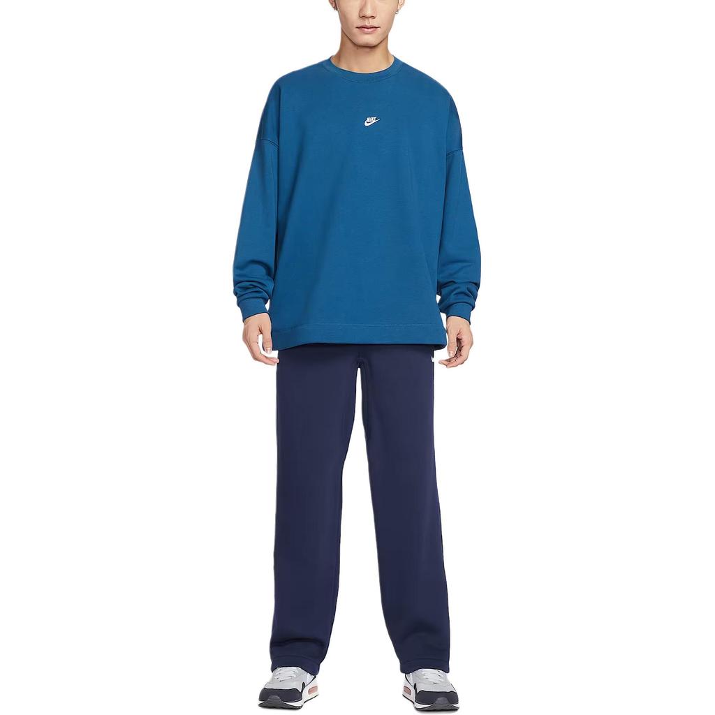 Nike Sportswear Club Sweatshirts Men's Court Blue/White Crew Neck Moderate Regular IF0748-476