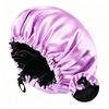 Satin nightcap double button adjustment satin nightcap, women's beauty hair care cap, shower cap