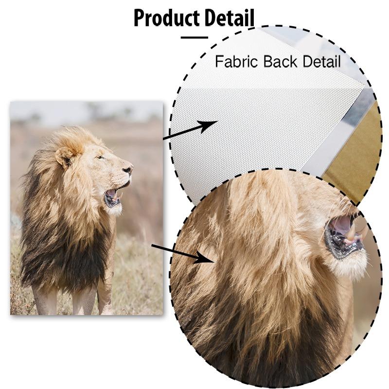 Löwe Giraffe Elefant Schilf Herbst Grasland See Wandkunst Leinwandmalerei Poster und Drucke Wandbilder für Wohnzimmerdekoration