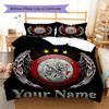 AFC Ajax Custom Name Pattern Bedding,Quilt Set Quilt Cover Pillowcase Home Birthday Gift(1 * Duvet Cover + 2 * Pillowcase, Without Core)