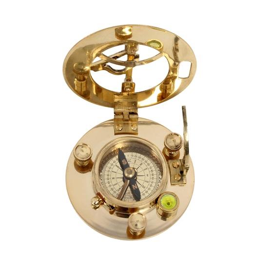 7.62 Cm Solid Brass Nautical Sundial Compass Maritime Decor Pirate Gifting