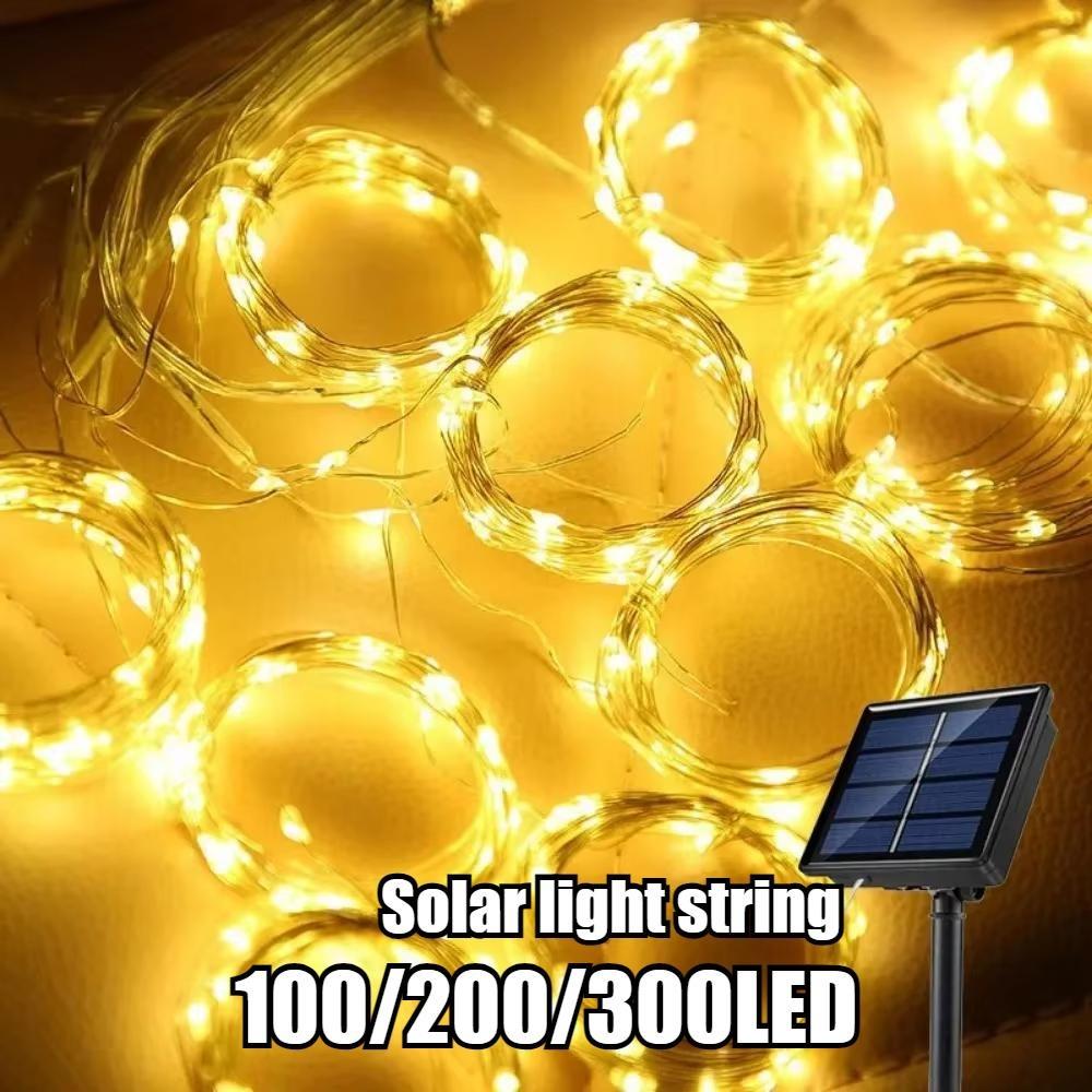 Outdoor Solar Curtain Light 300LED Waterproof String Lights Garden Yard Pavilion Fairy Garland String Lights Holiday Decor Light