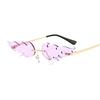 Fashion Oval Fire Flame Sunglasses Woman Metal Rimless Sun Glasses Female Small Frame Ocean Mirror Luxury  Feminino