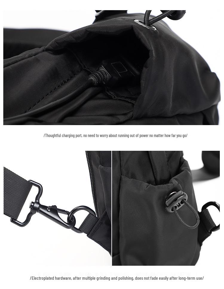Men's USB Crossbody Bag: Waterproof Nylon, Business & Travel Shoulder Bag