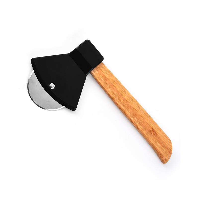 

Уникальный нож для пиццы с бамбуковой ручкой, роликовый нож для пиццы из нержавеющей стали, нож/инструменты для резки пиццы 0806 чёрный