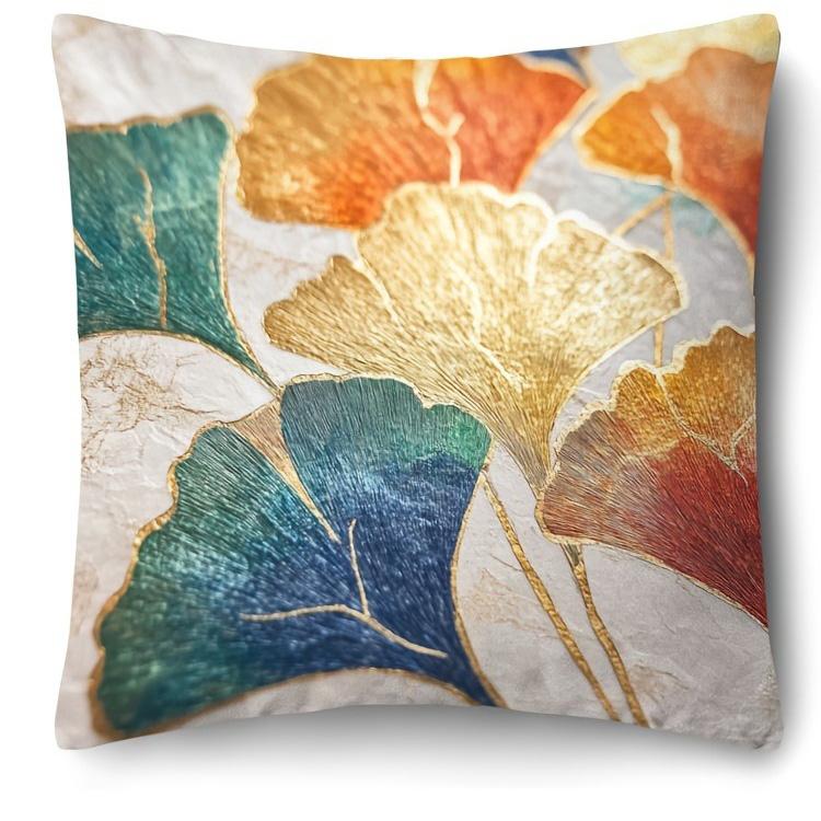 1pcs Ginkgo Leaf Pillow Cover For Home Living Room Bedroom Sofa Office Decorative Pillowcase Soft Throw Pillows 45x45cm