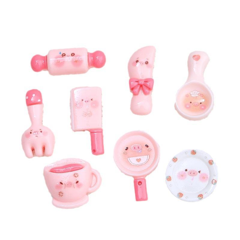Handmade Pink Pig Resin Accessories: DIY Shoe Buckle, Hairpin, Jewelry Material