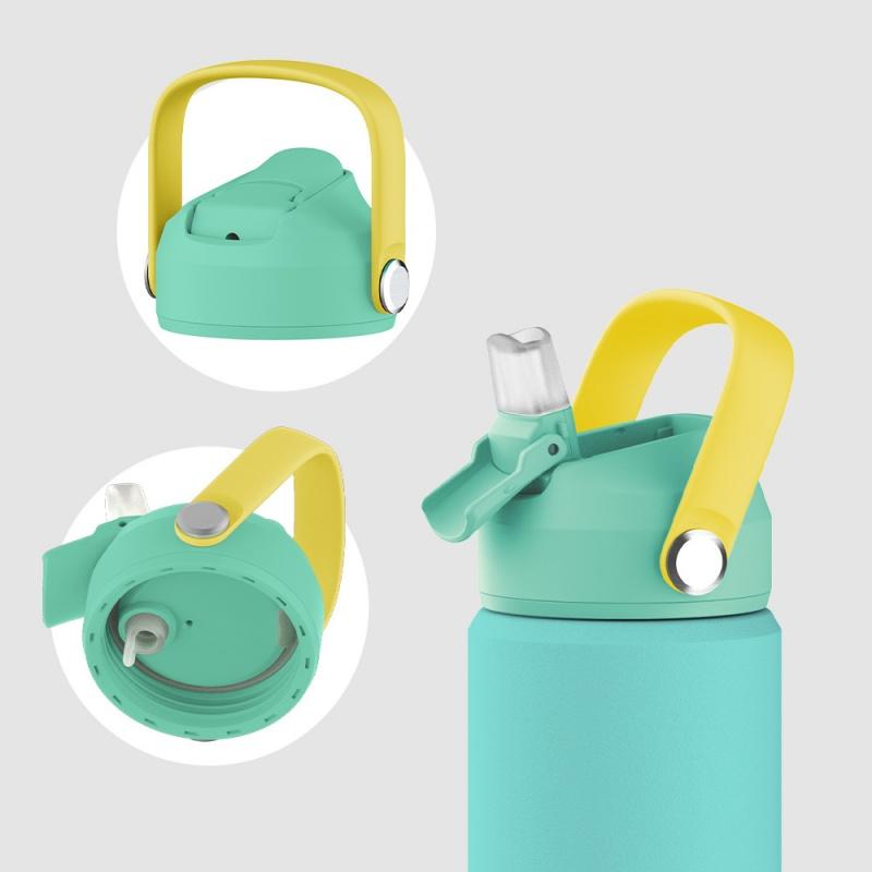 Kindermode Macaron Waterbeker Thermosbeker Schattig Kindvriendelijk Leuk met Handvat Draagbaar Anti-val Siliconen Cover Waterbeker