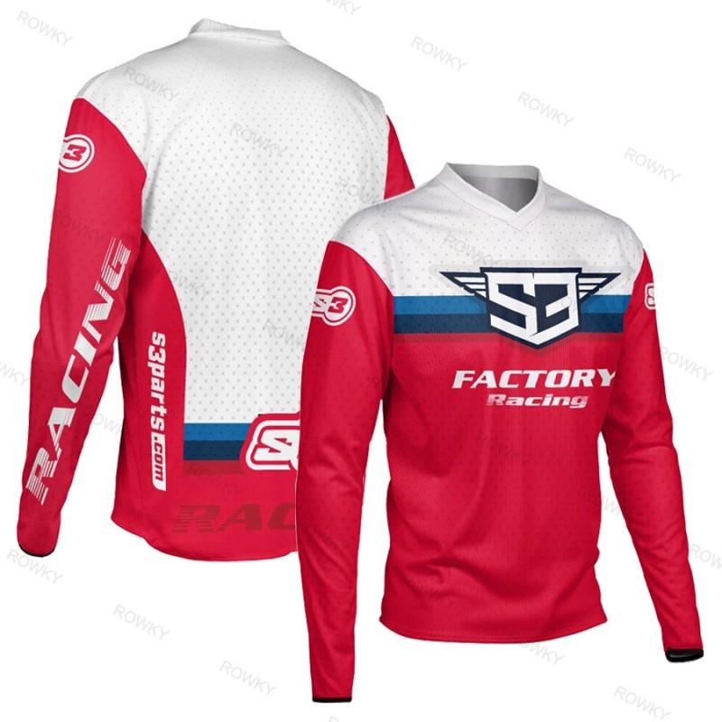 Herren Schnelltrocknendes Langarm-Radtrikot Motorrad-Fahrhemd Mountainbike Downhill Sportoberteil