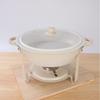 Round Stainless Steel Buffet Stove - Golden Food Warmer for Hotels & Restaurants