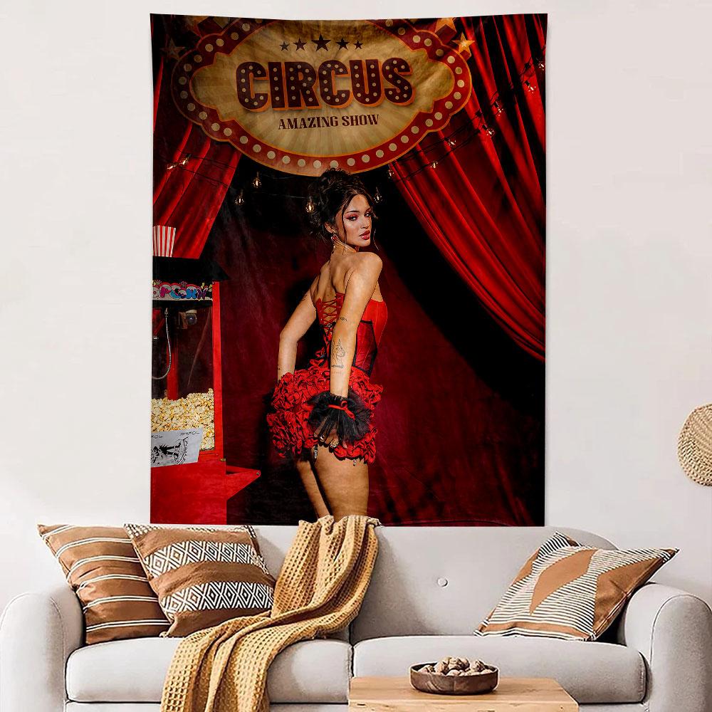 Circus Amazing Show Tapestry Wall Hanging, Vintage Carnival Poster Art, Retro Wall Decor for Bedroom Dorm