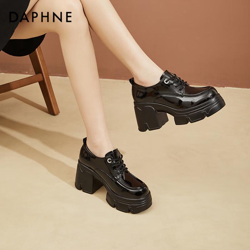 Daphne Women s Chunky Heel Platform Lace-up Pumps 35