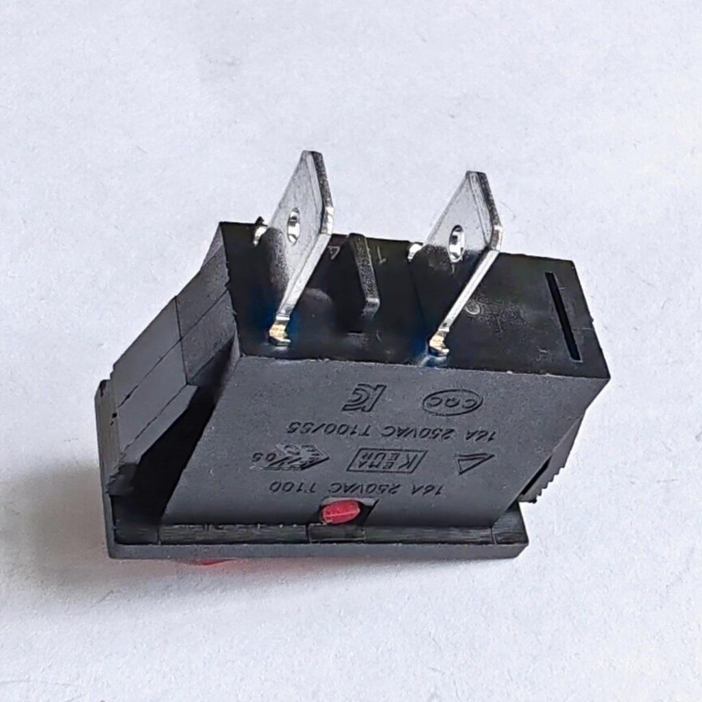 SOKEN RK1-15 Rocker Switch, 2-Position, 2-Pin, 16A, Red Cover, Visible Layout