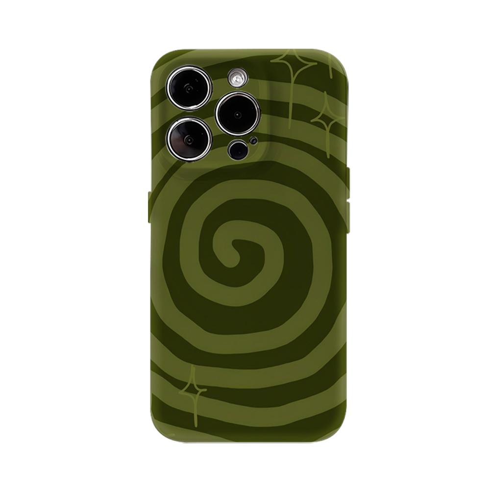

Зеленый Спиральный Чехол для Телефона для IPhone 17AIR 16E 16 15 14 13 12 11 17 Pro Max Plus Двухслойная Задняя Крышка IPHONE17PROMAX