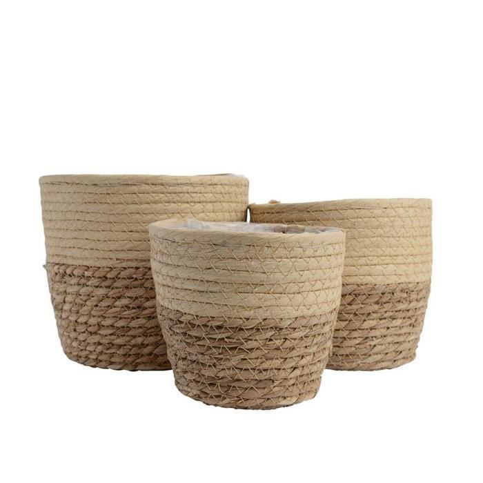 Ensemble de paniers - Non spécifié - 3 unités - Jute naturel - 20x17 cm - Durable et élégant