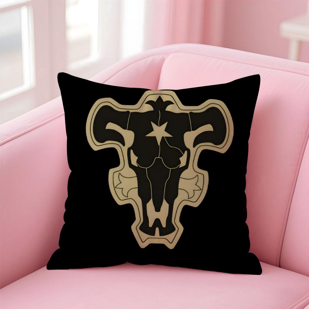 bBlack Clover Pillow Anime Manga Cushion Cover Pillow Case Soft Friendly Fabric Concealed Zipper