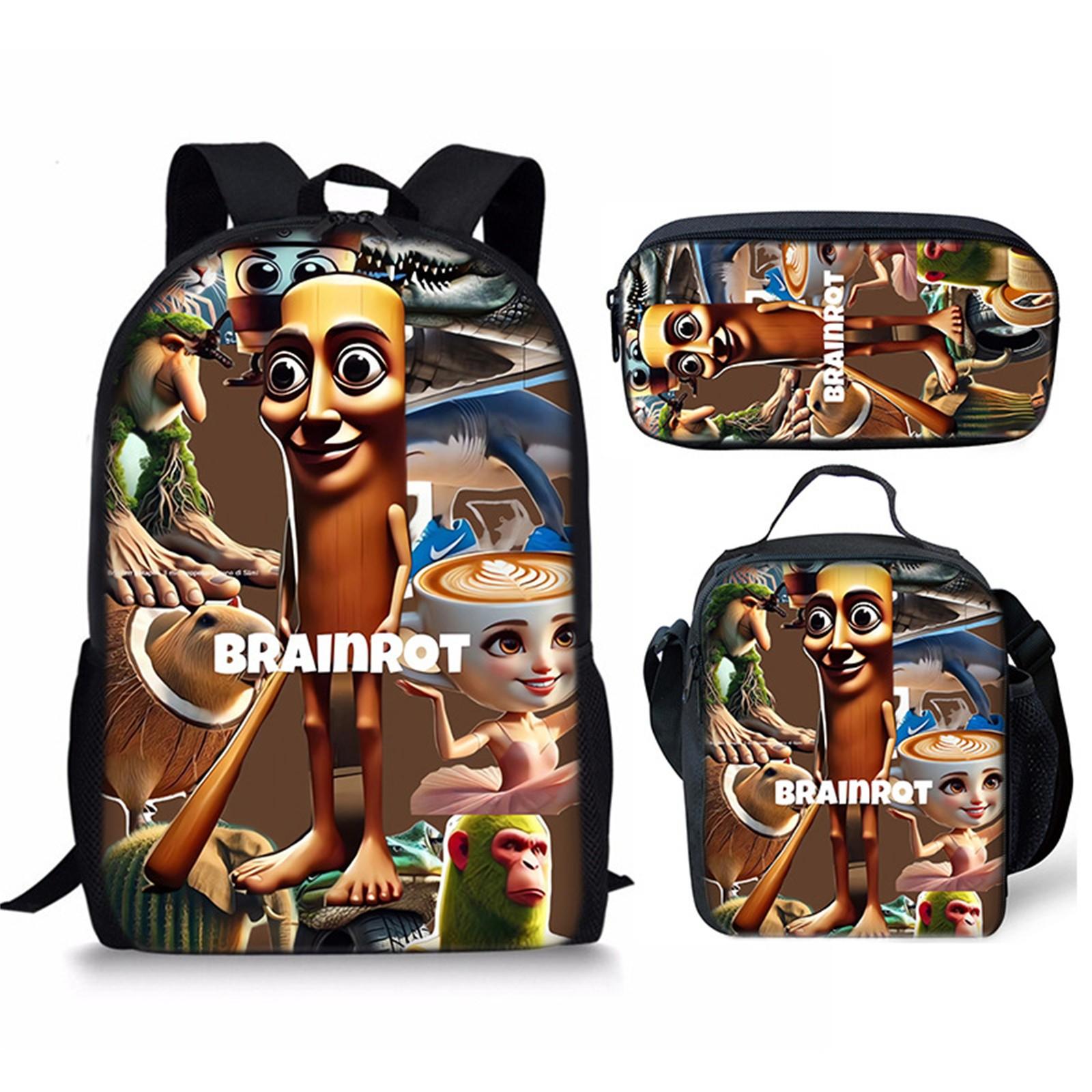 

Повседневная сумка через плечо с рисунком из мультфильма для учеников младших классов средней школы, рюкзаки большой вместимости One Size