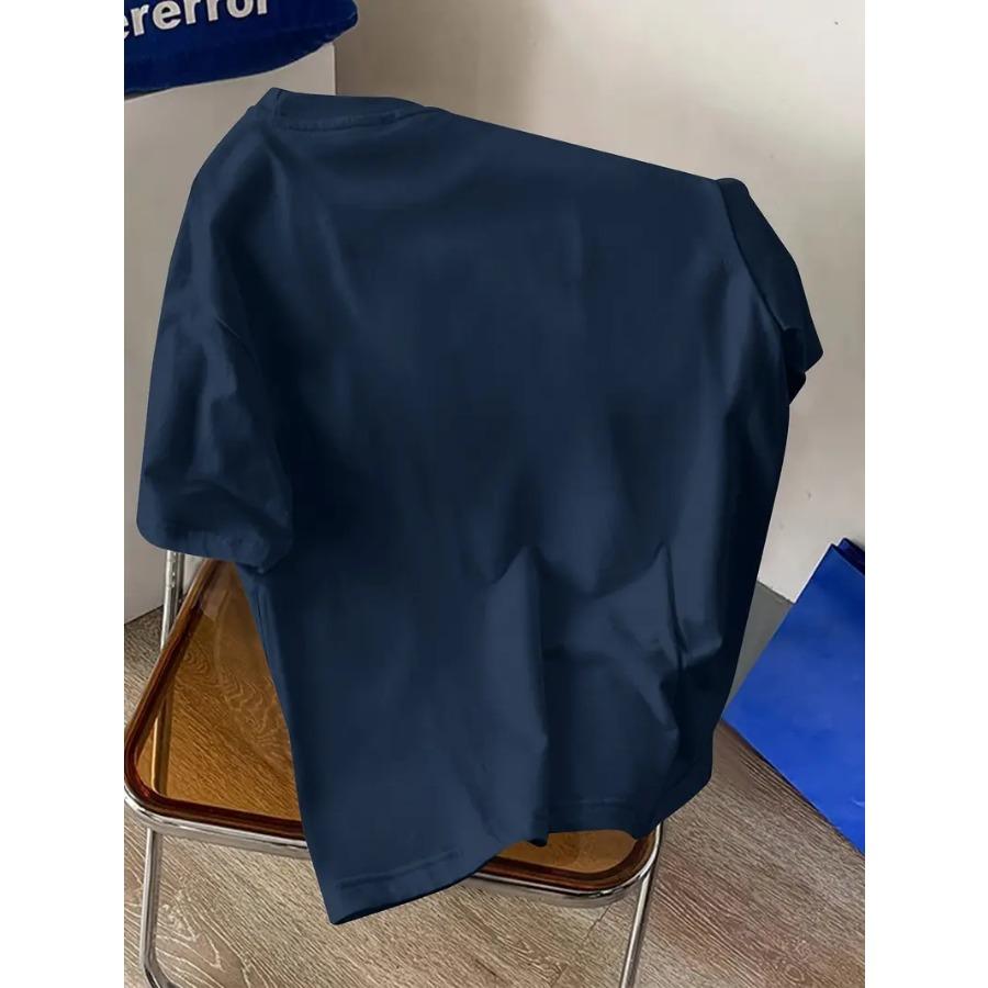 Men's Letter Printed Sports and Leisure Versatile Short Sleeve T-shirt