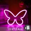 Butterfly LED Neon Sign Light, Battery Operated Novelty Neon Mini Night Light Room Birthday Home Wall Decoration Atmosphere