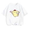 Pompompurin Printed T-Shirt Summer Fashion Sanrio Casual Crew Neck for Children Boys and Girls Short Sleeve