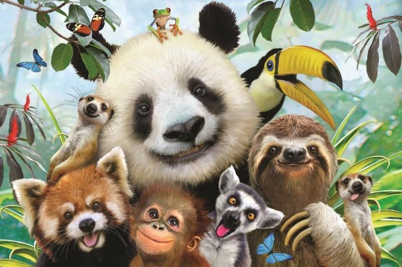 Yamasan Prime 3D Howard Robinson Djurvänner Selfie 10815 Färdig storlek: 46 x 31 cm  63 bitar