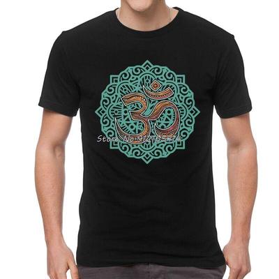 Mandala Om Buddhism Aum T Shirt Men Cotton Printing T-shirt Funny Tshirt Zen Yoga Meditation Tee Top Streetwear Harajuku