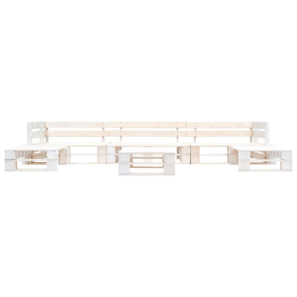 6 Piece Pallet Lounge Set Wooden White