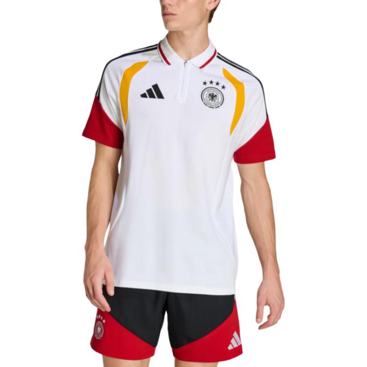 Adidas Germany 26 Tiro Color Block Zip Short Sleeve Soccer Jersey Men jerseys KB4479
