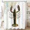 Decorative Map Lobster Shower Curtain for Bathroom Decorations Waterproof Fabric in Various Sizes