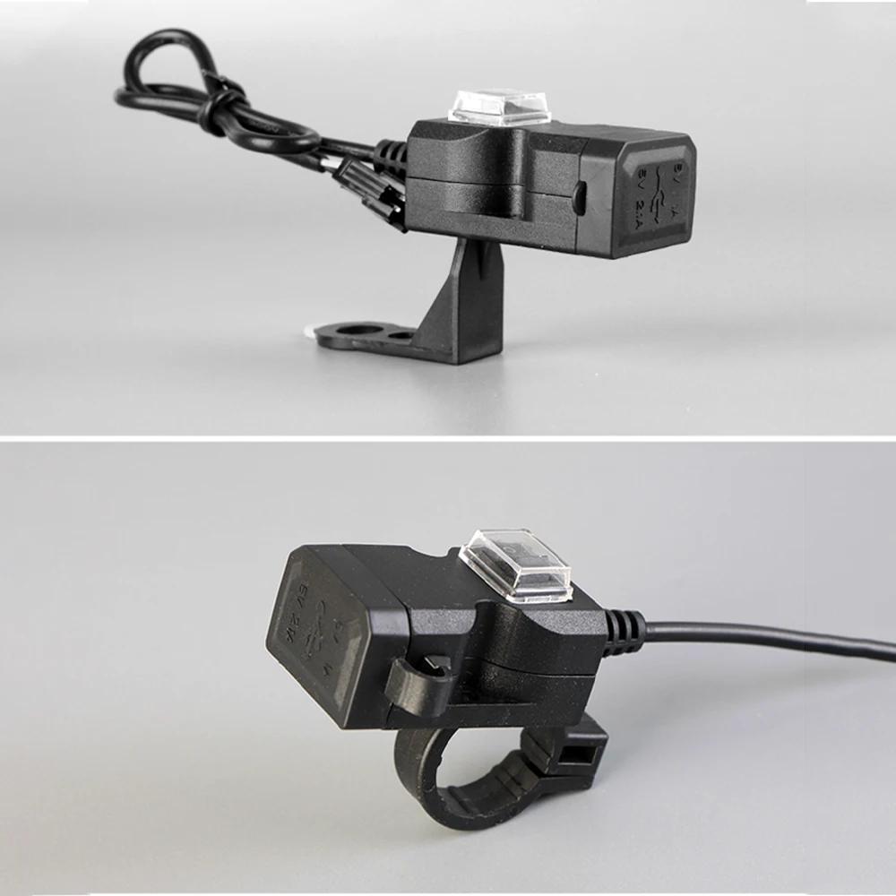 12V-24V Dual USB Motorbike Motorcycle Handlebar Charger Adapter Waterproof Power Supply Socket for Iphone Samsung Huawei