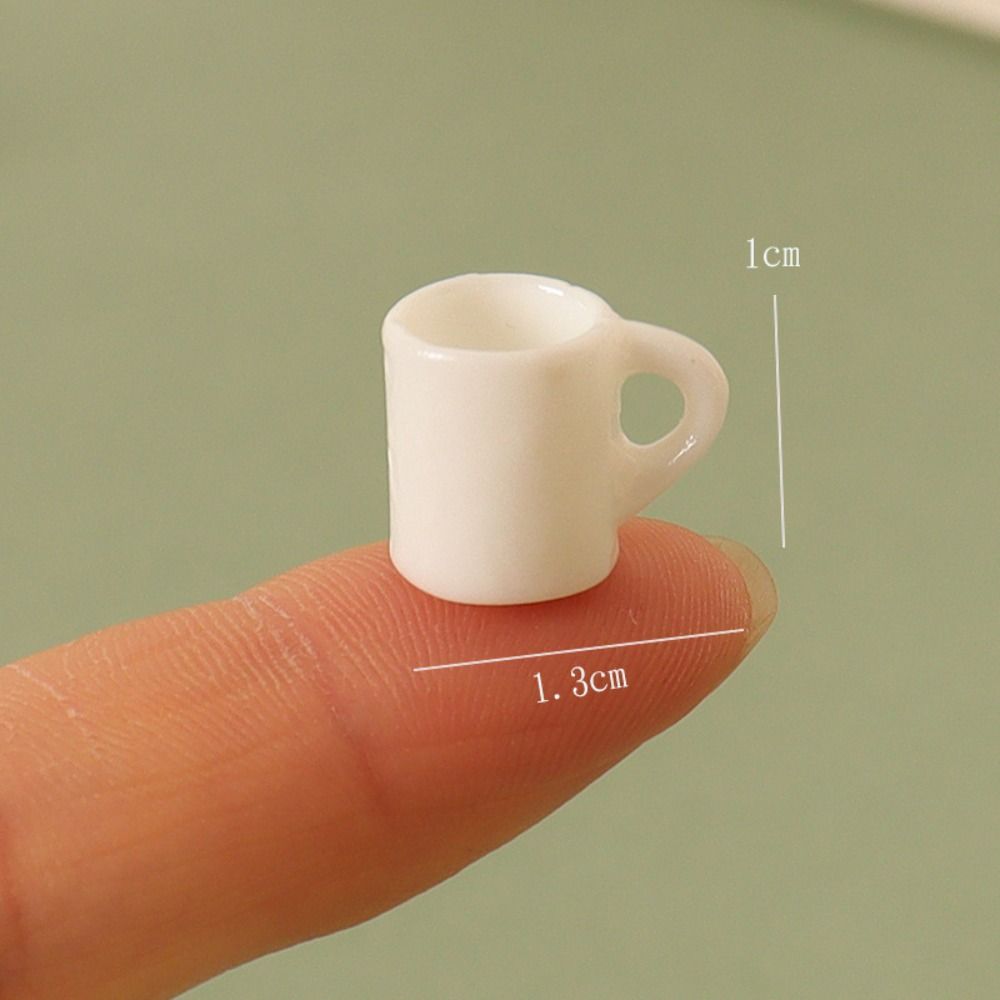 5pcs Mini Miniature Dollhouse Food 8 Styles Simulation Bowl White Dining Plate  Dollhouse Decoration