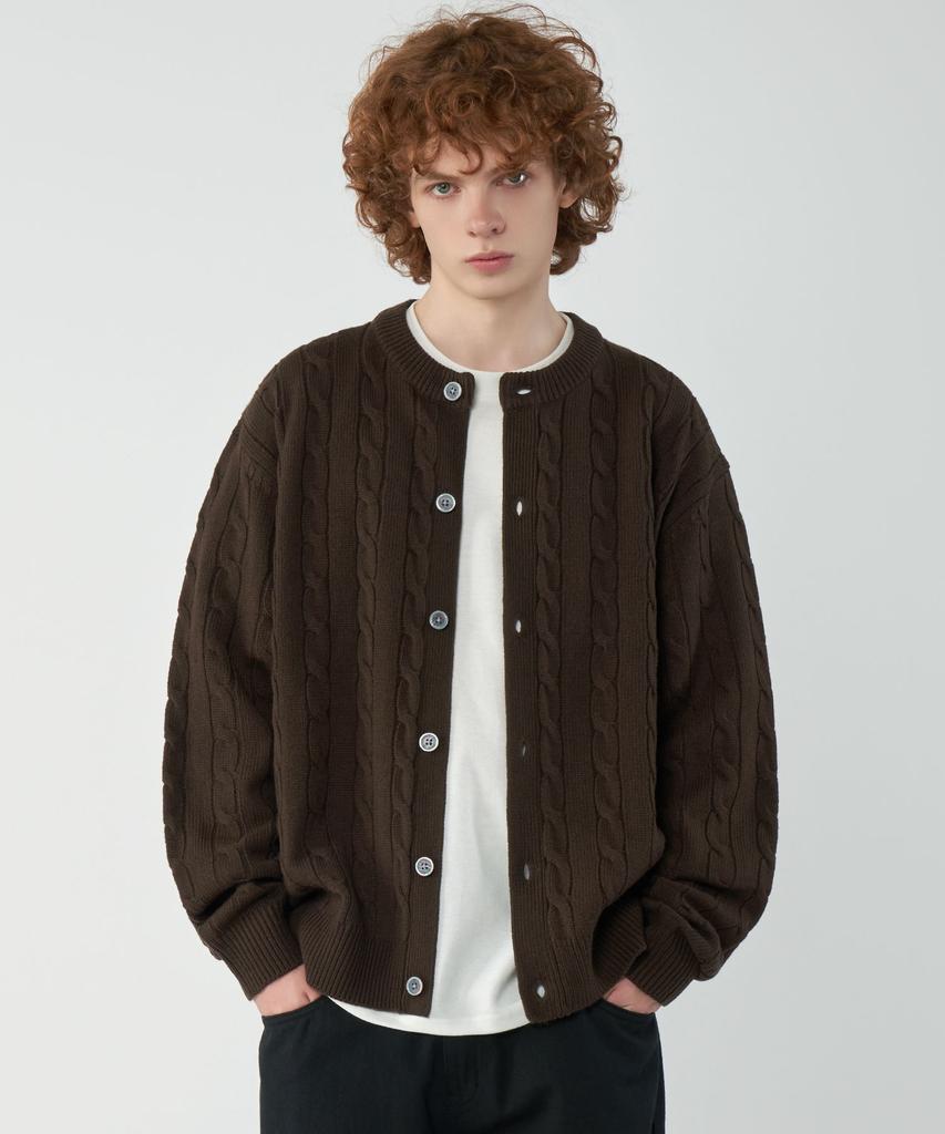 Untapped Studio Oversized Cable Round Knit Cardigan 4 Colors