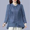 Baumwoll- und Leinenhemd Damen Frühling und Herbst Locker und Dünn Westernstil Damen Locker Allround-Bluse Hemd