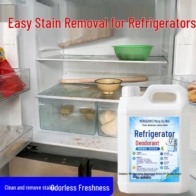 Fragrant Refrigerator Cleaner & Deodorizer - Food Grade Mold & Stain Remover, Essential for Deep Cleaning.