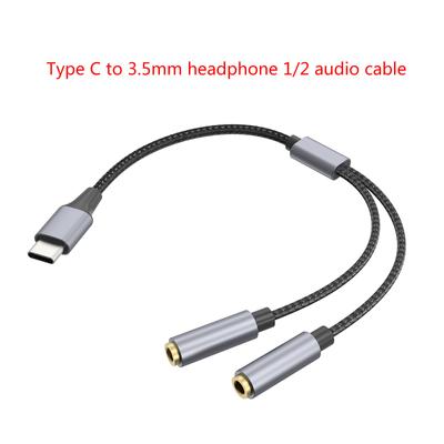 USB C Kopfhörer Aux Kabel Typ-C Stecker auf Dual 3,5mm Buchse Y Splitter Kopfhörer Mikrofon Adapter Audio Verlängerungskabel