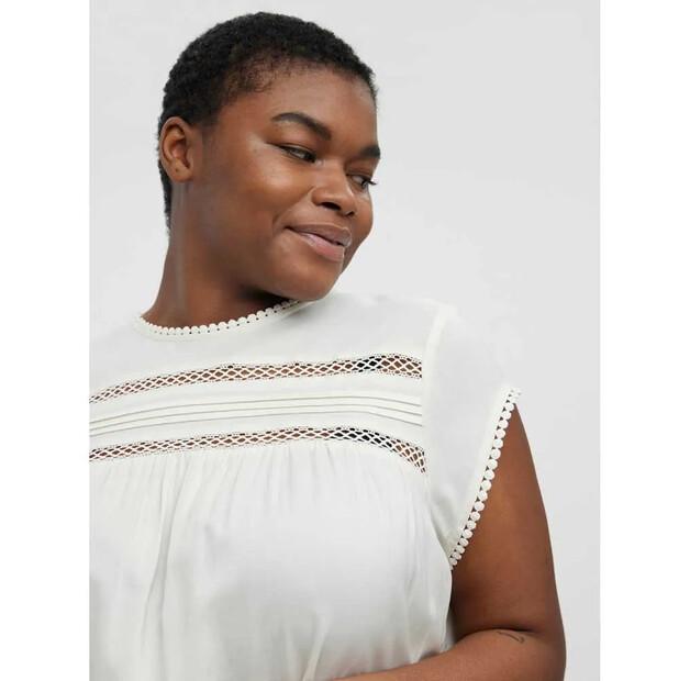 Vero Moda Curve Debbie Plissee Kurzarmbluse