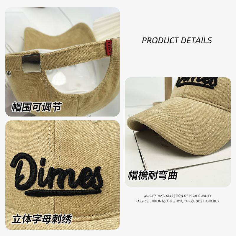 Baseball Cap Men's Trend Brand Embroidered Letter Baseball Cap Big Head Show Face Small Fashion Versatile Outdoor Sports Cap Women