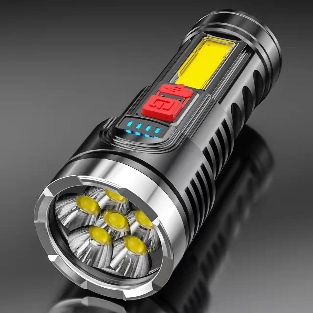 New 6LED Flashlight Mini Portable Lamp USB Rechargeable Camping Lights