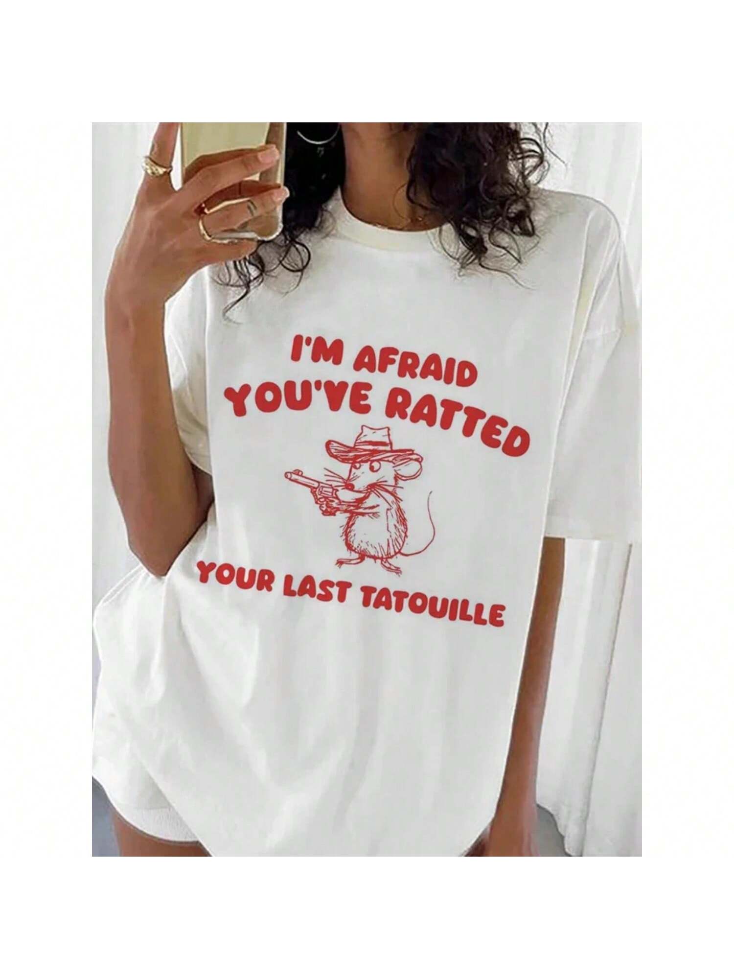 Im Afraid You Have Ratted Your Last Tatouille T-Shirt Wounisex unisex Unisex Funny Graphic Tees Summer Style T Shirt Fashion Street T- S разноцветный