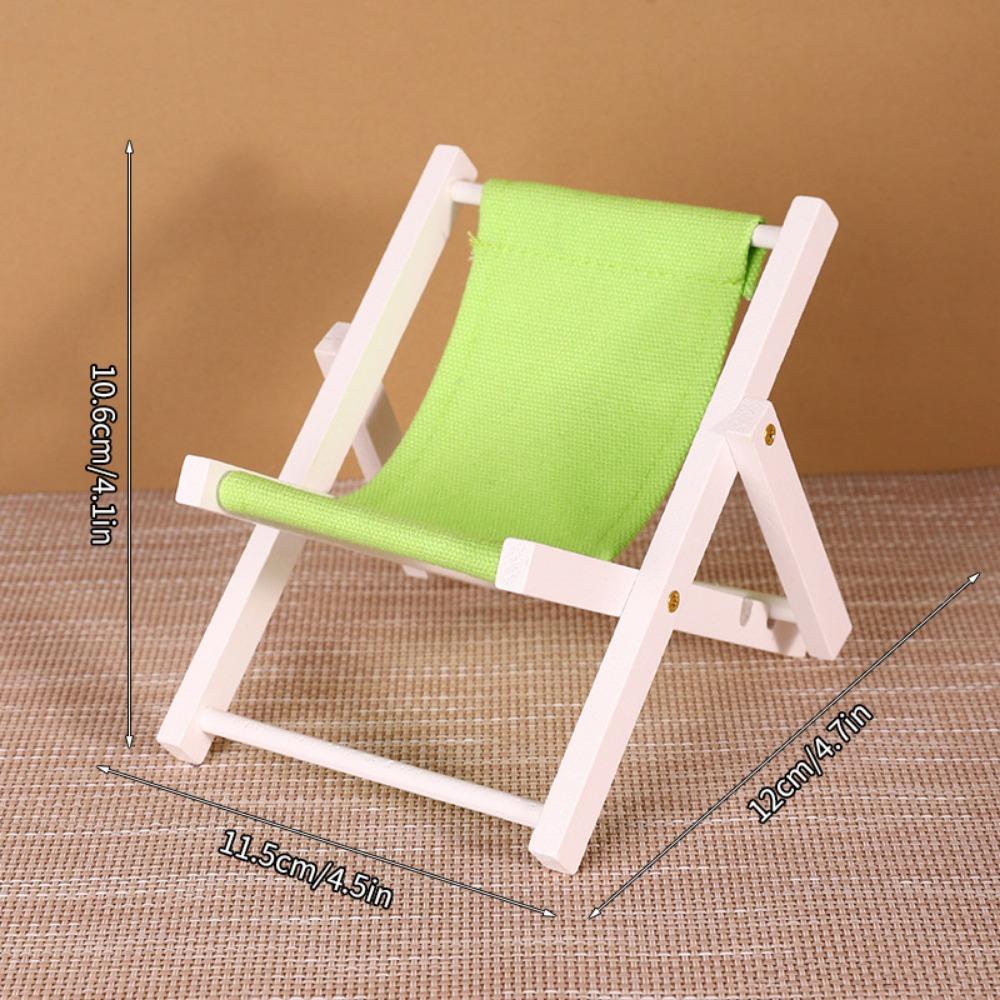 Multicolors Foldable Beach Chair Model Wooden Outdoor Casual Reclining Chair For 10cm Cotton Doll