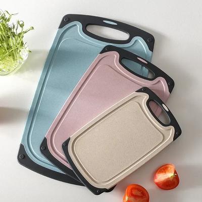 Kuchyňské náčiní FDA Pšeničná sláma Plastové Krájecí prkénko Třídílné krájecí prkénko pro krájení zeleniny, ovoce a masa