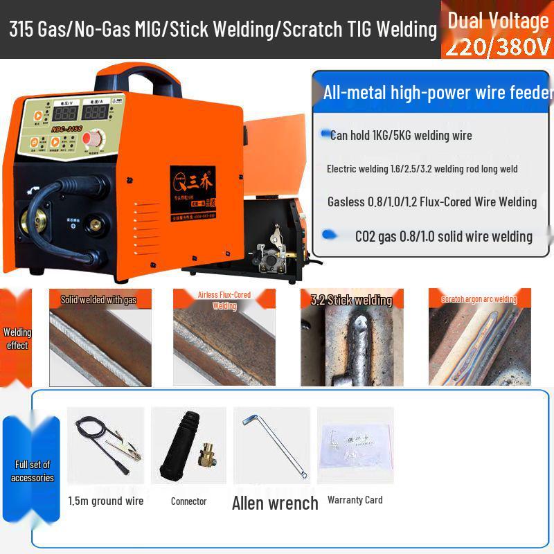 

NBC-315 Dual Voltage MIG/TIG Gasless Multi-function Welder