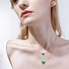 Silver Green Pink Shell Necklace Girl Can Temperament Versatile Stack Wear Collarbone Chain Fashion Accessories